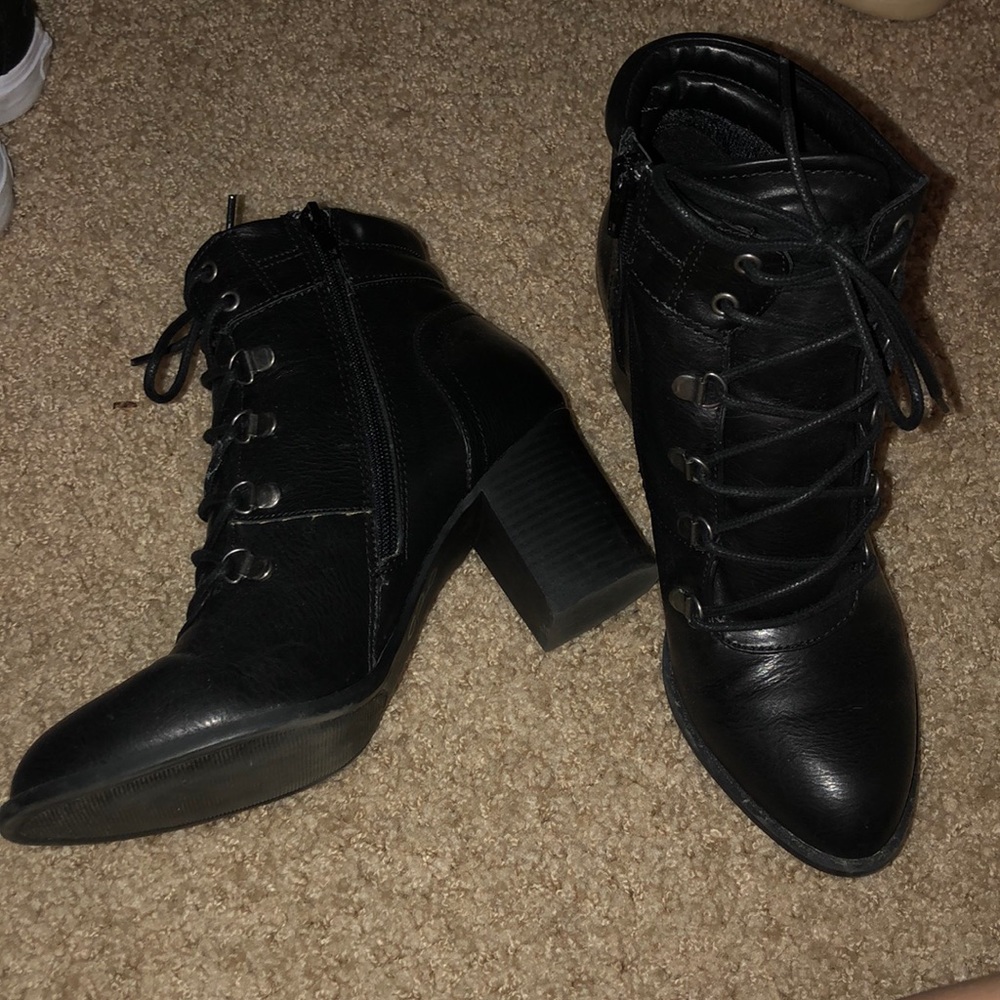 Black lace-up Ankle Boots